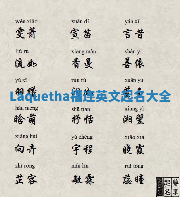 Laquetha福连英文起名大全