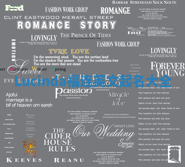 Lucinda福连英文起名大全 Lucinda福连英文起名大全